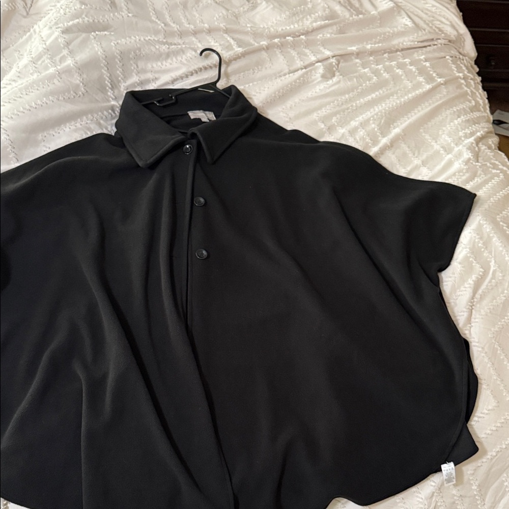 Woman Within Black Cape Jacket Fleece plus one size fits all